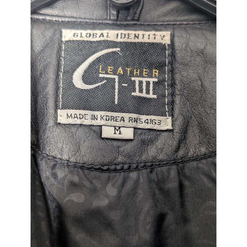 80's Vintage Leather Paisley Jacket G III-GLOBAL IDENTITY Medium Retro Goth - Picture 7 of 14